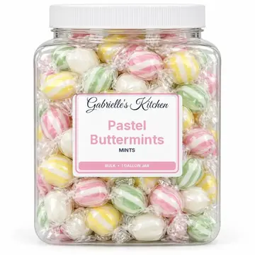 Gallon jar of Pastel Buttermints