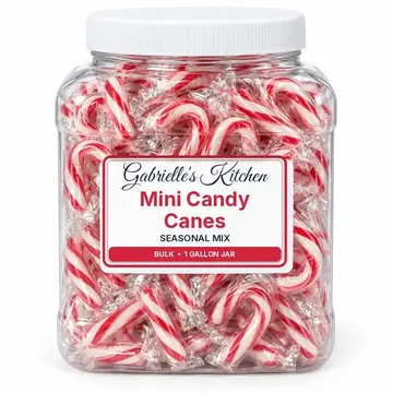 Gallon jar of Mini Candy Canes