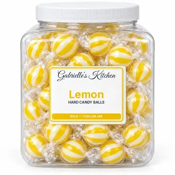 Gallon jar of Lemon Hard Candy Balls