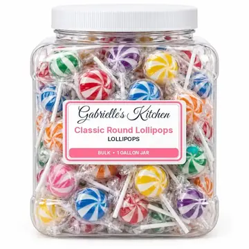 Gallon jar of Classic Round Lollipops