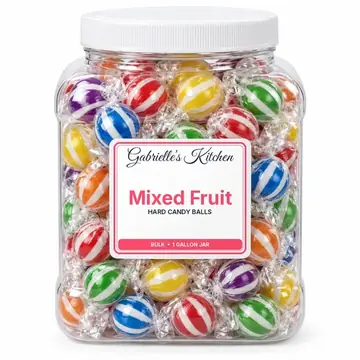 Gallon jar of Mixed Fruit Hard Candy Balls