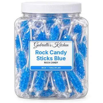Gallon jar of Rock Candy Sticks Blue