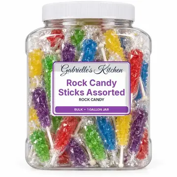 Gallon jar of Rock Candy Sticks Assorted