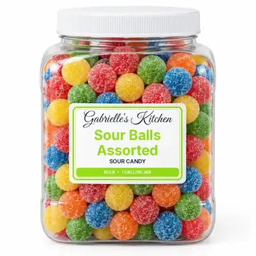 Gallon jar of Sour Balls Assorted