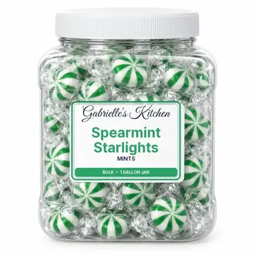 Gallon jar of Spearmint Starlights