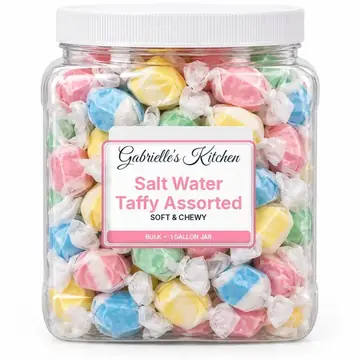Gallon jar of Salt Water Taffy Assorted