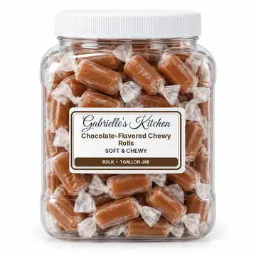 Gallon jar of Chocolate-Flavored Chewy Rolls