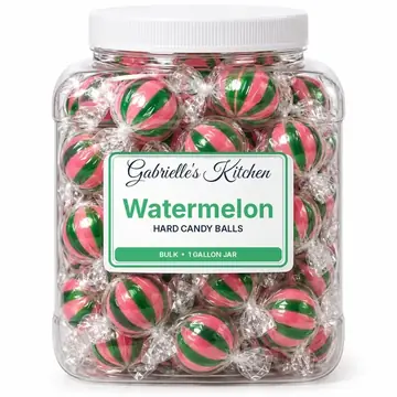 Gallon jar of Watermelon Hard Candy Balls