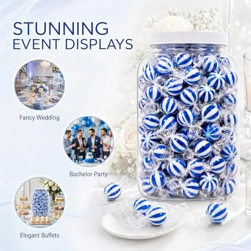 Blue raspberry candy jar used at events